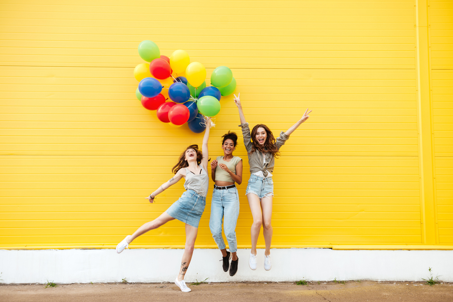 Happy Women Friends Have Fun with Balloons